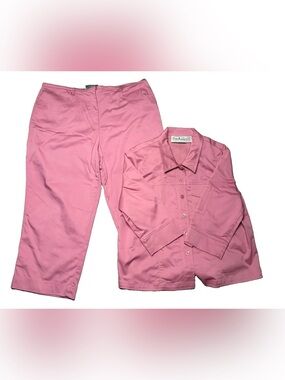Patchington VTG Y2K Pink 2 Pc Pant Suit Jacket High Rise Pants Grandmacore